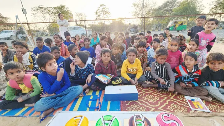 Students learning civic sense and social responsibility at Jaiti Foundation