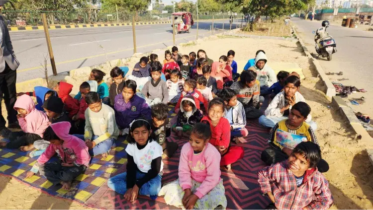 Underprivileged children studying at Jaiti Foundation free education center in Jaipur